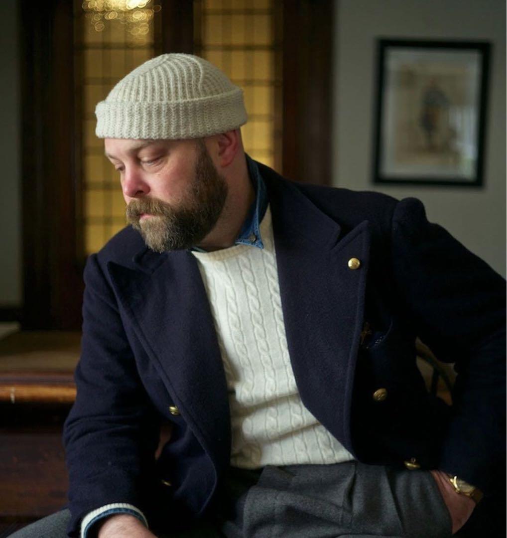 Bryceland's ニット帽 リブ編み ネイビー