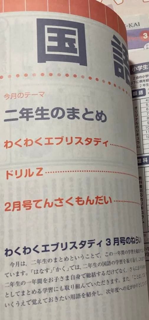 z会 小学生コース 2年生 国語算数理科社会 ワーク 漢字 計算 ドリル