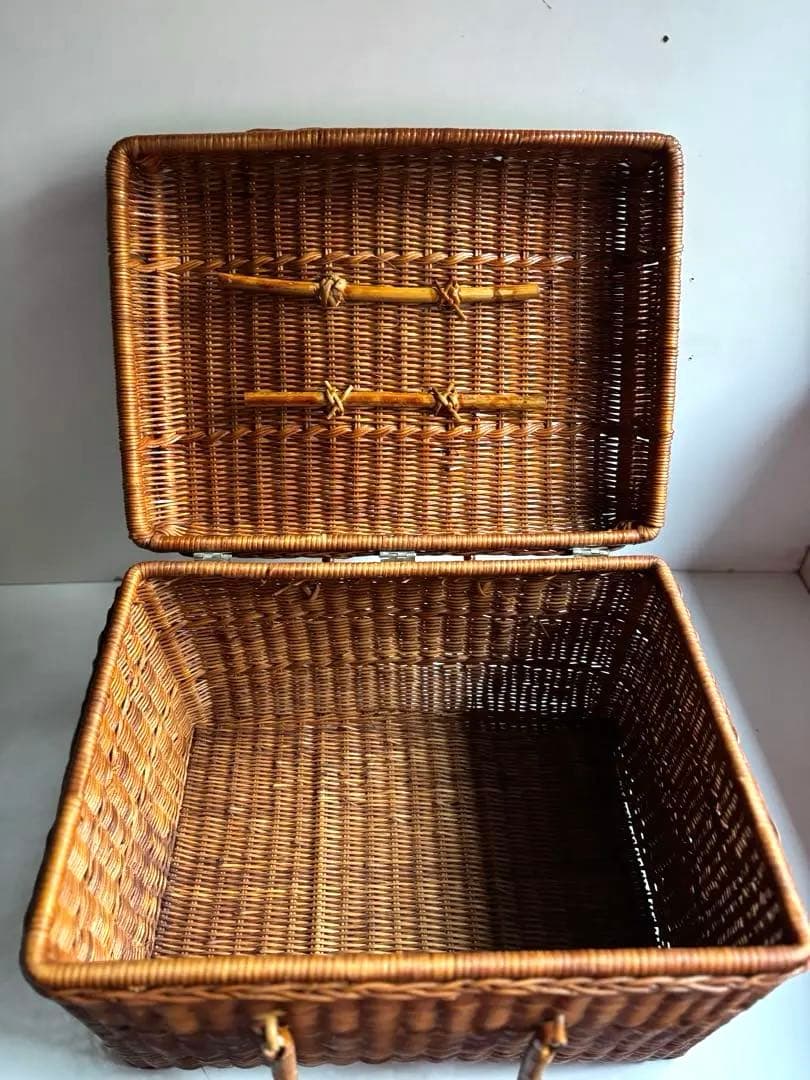 634 フランスアンティーク ピクニックバスケット パニエ 蚤の市購入 美品