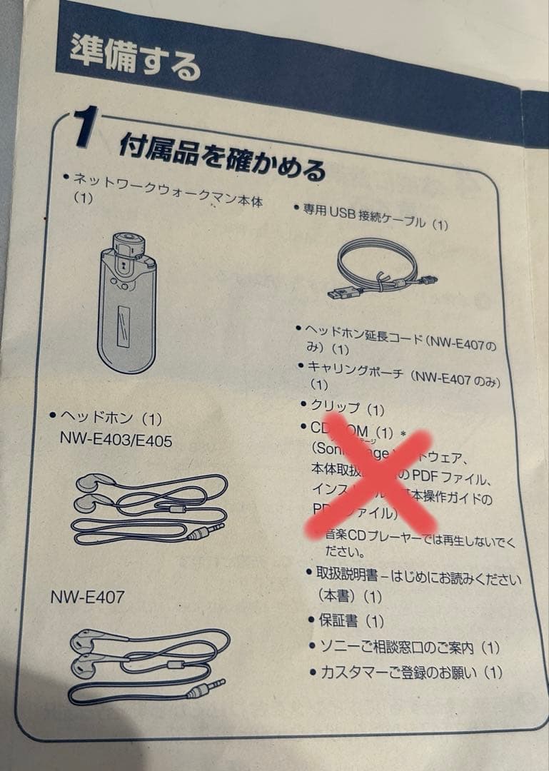 ポータブルプレーヤー Sony Walkman NW-E407