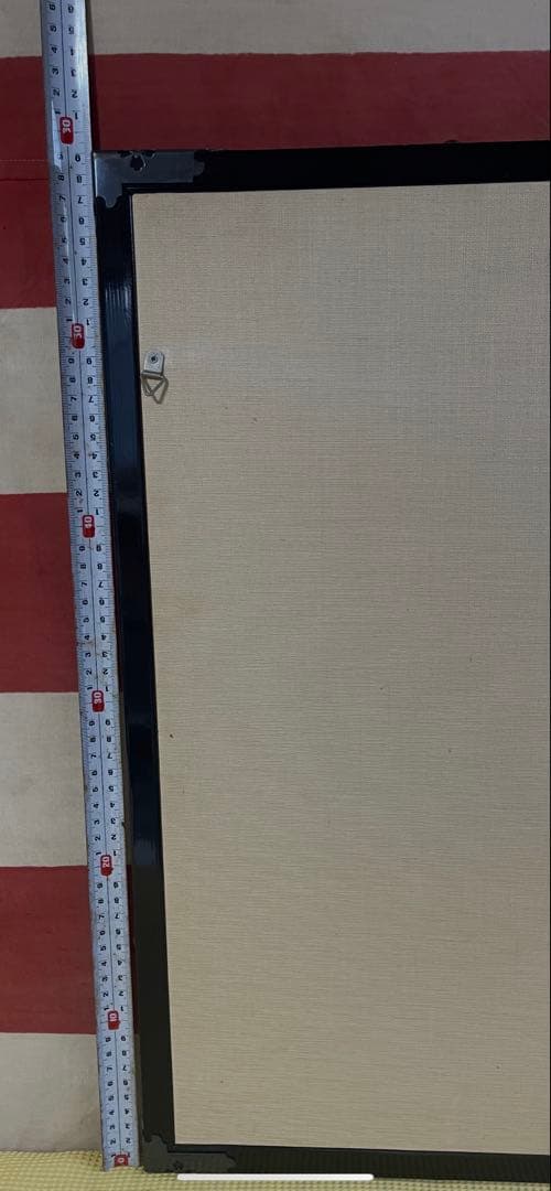 【金毘羅道中の図】直書き？かも。ガラスの無い麻生地額縁、74×59×2.1。