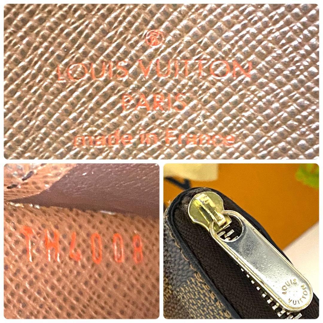 ルイ ヴィトン◎パース ラウンドファスナー ダミエ エベヌ ケース