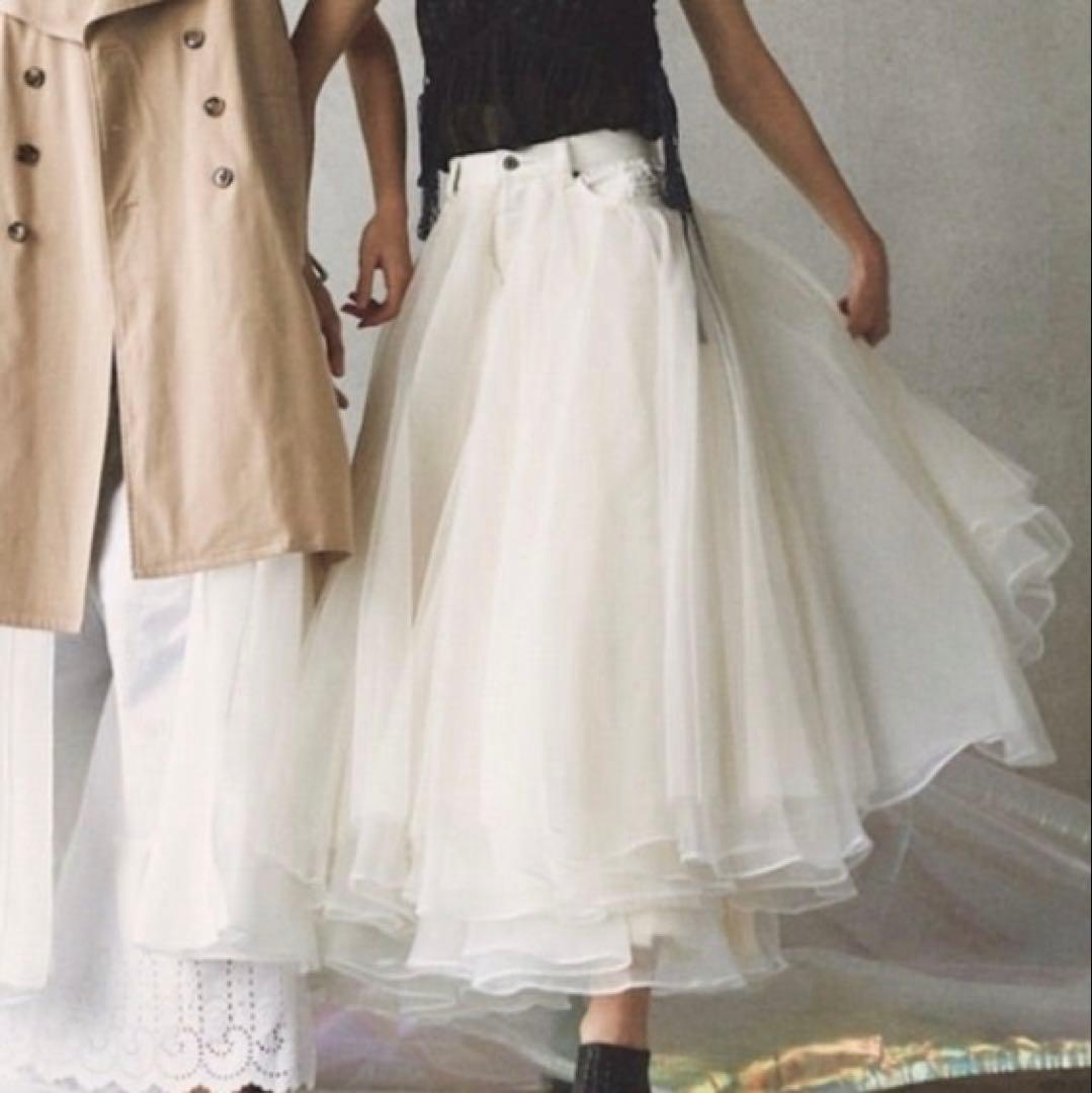 ラベルエチュード ベルヴィンテージ✨デニムドッキングボリュームチュールスカート