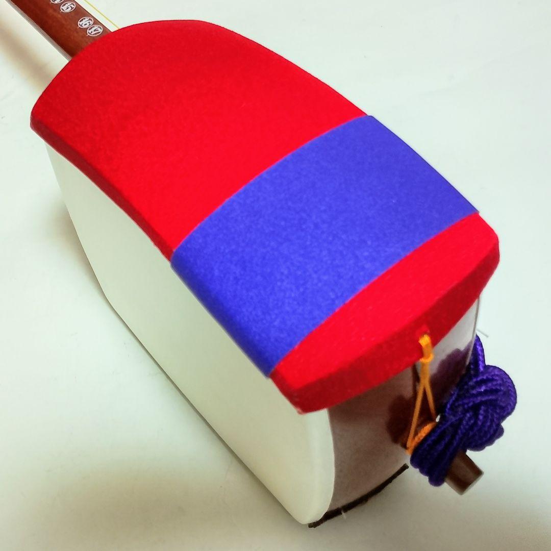 高級　花梨　細棹三本継　三味線　樹脂バチ + ソフトケース付き