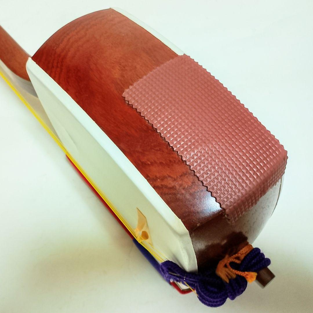 高級　花梨　細棹三本継　三味線　樹脂バチ + ソフトケース付き