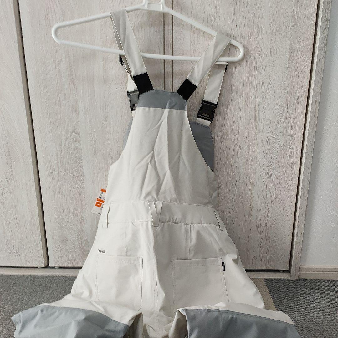  防水オーバーオール ホワイト グレー　　M