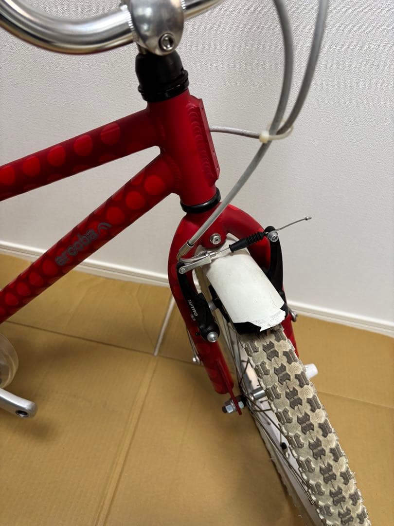 【アルコバ】キッズバイク 18インチ 赤水玉柄