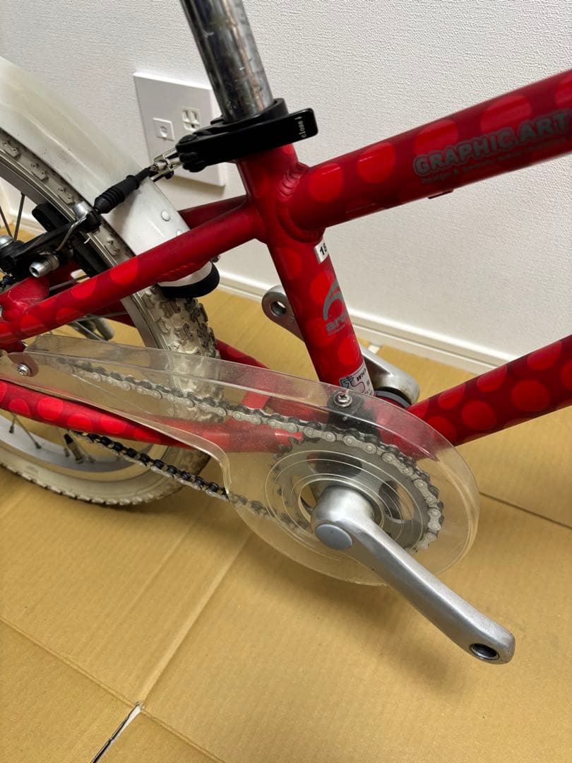 【アルコバ】キッズバイク 18インチ 赤水玉柄