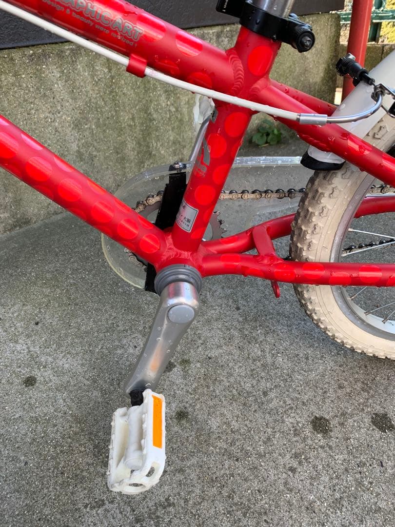 【アルコバ】キッズバイク 18インチ 赤水玉柄