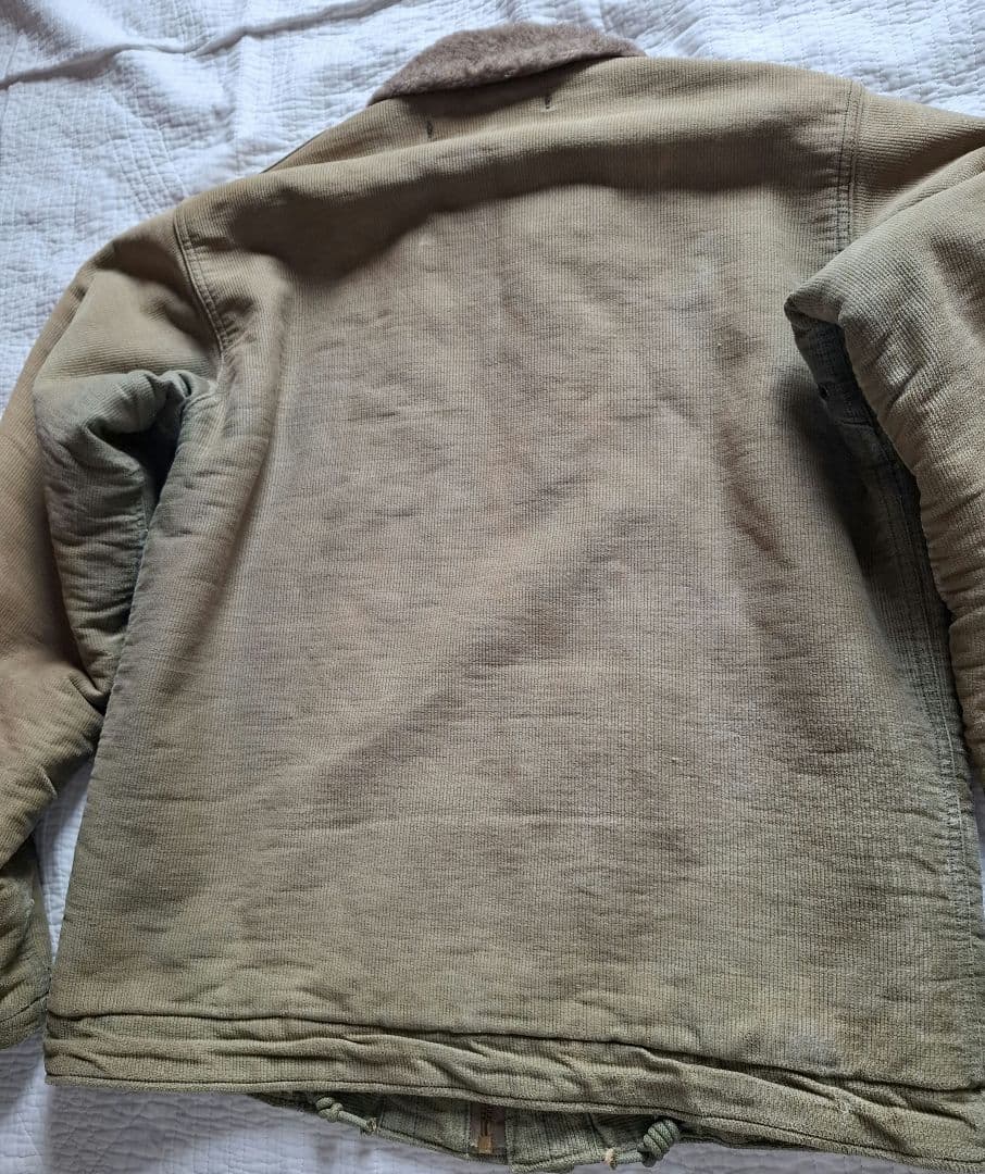 ヴィンテージ　40s 米軍 US NAVY N-1デッキジャケット　太畝ピケ　L