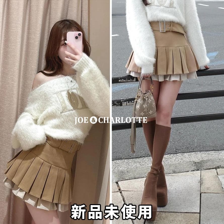 ダーリッチ darich ダブルプリーツミニスカート BEG ベージュ S - メルカリ