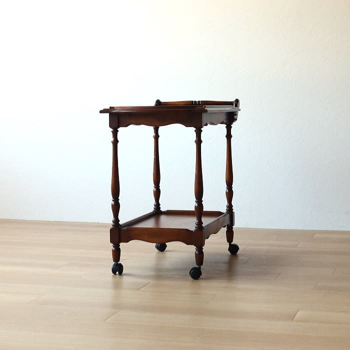 オールド カリモク コロニアル キッチンワゴン レトロ 木製