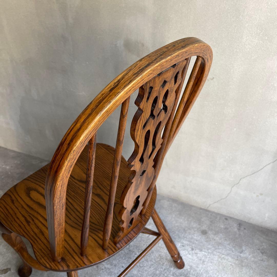 オールドヴィンテージ　オークウィンザーチェア　カントリー　猫脚