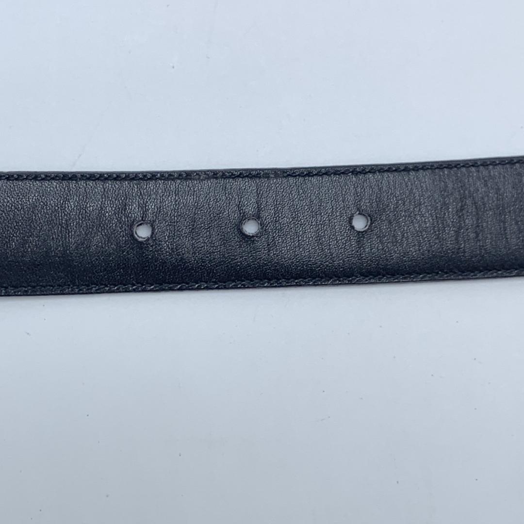 グッチ ベルト 本革 レザー バックル ホースモチーフ ブラック 65/26
