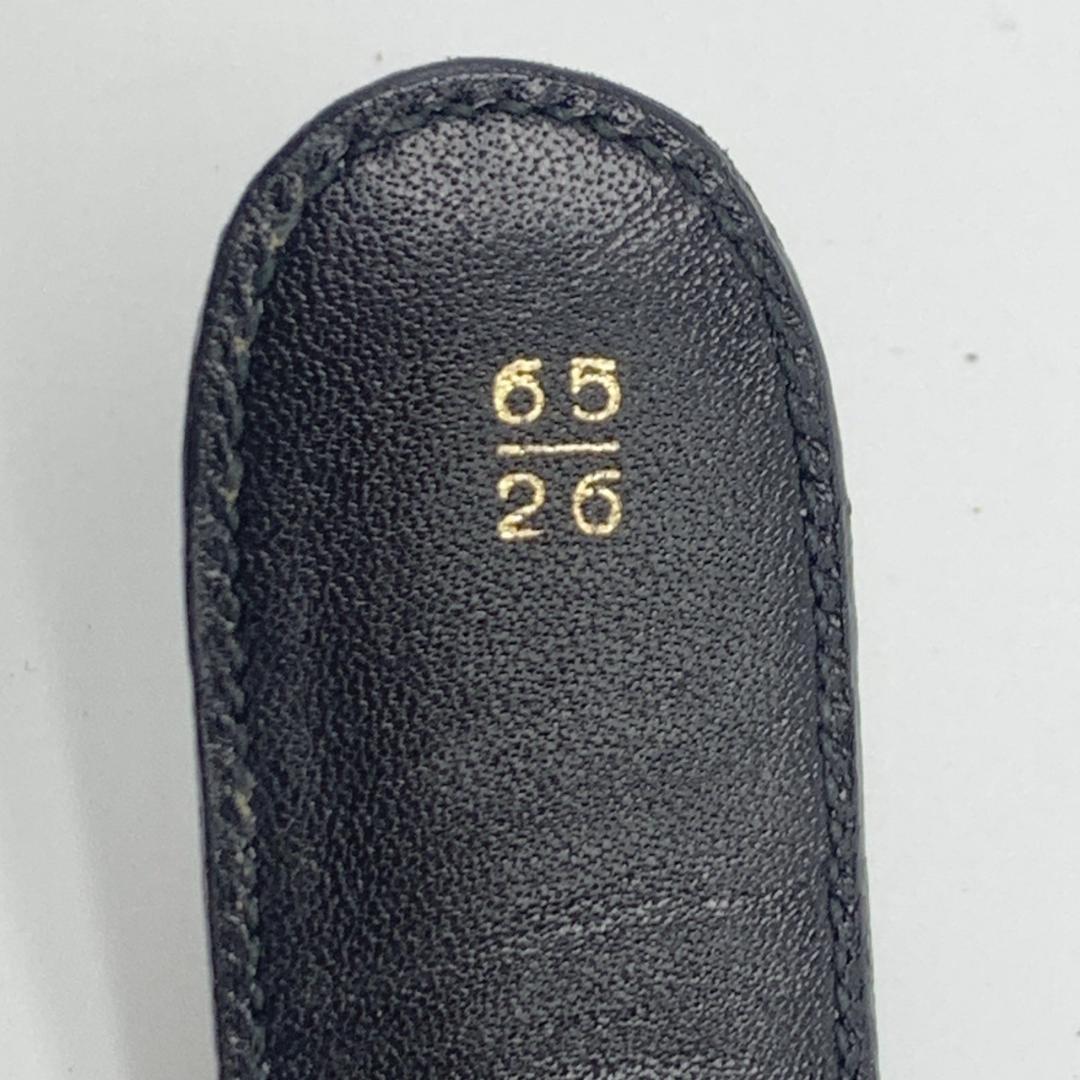 グッチ ベルト 本革 レザー バックル ホースモチーフ ブラック 65/26