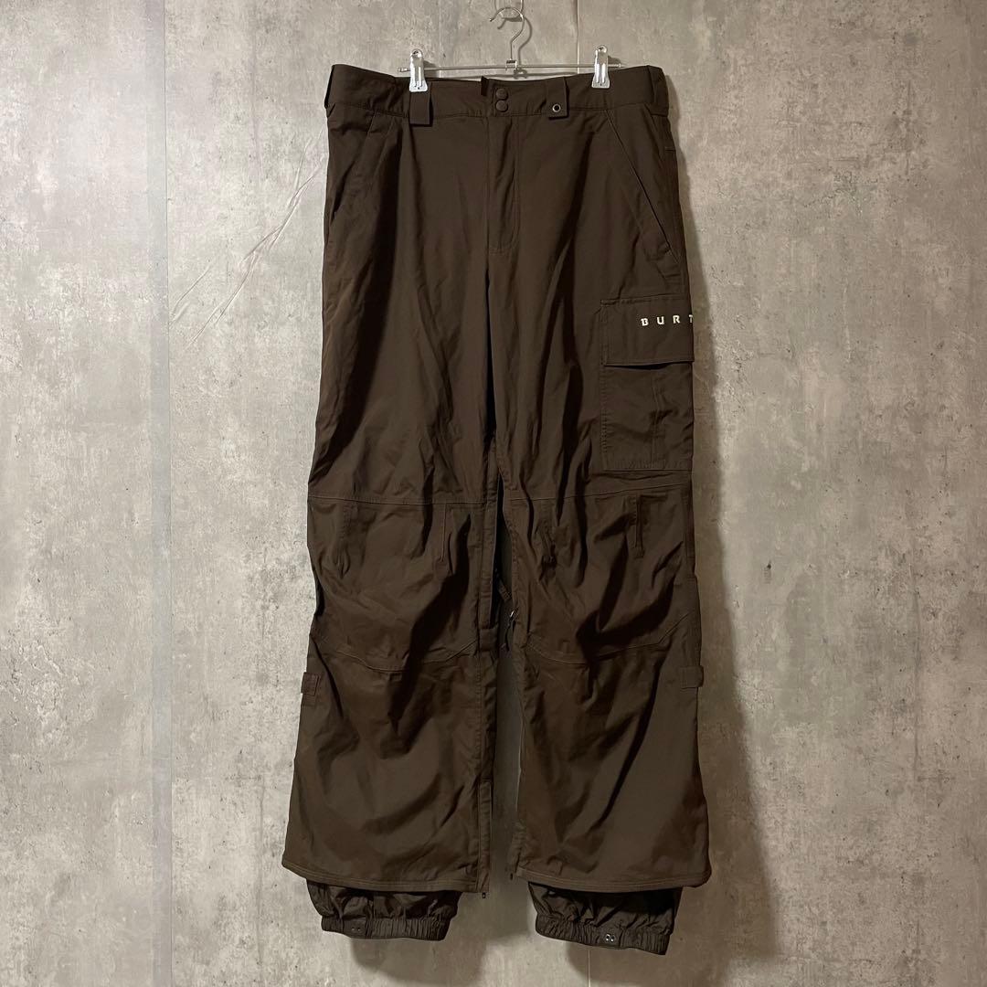 burtonバートンスキーパンツスノーボードウェアズボン下茶色ブラウン刺繍ロゴ