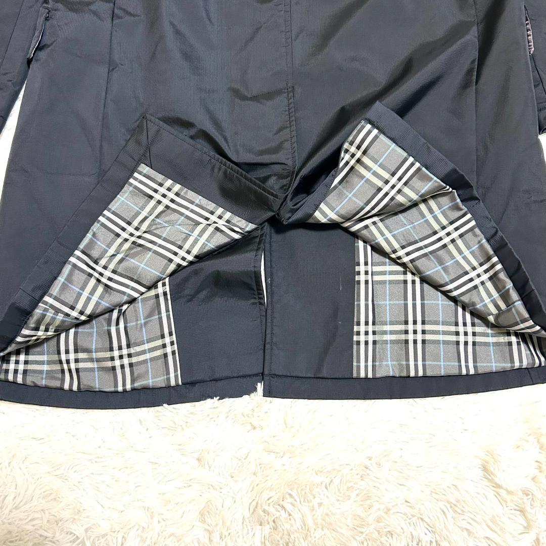 バーバリー　ブラックレーベル　ステンカラーコート　ノバチェック　ナイロン　　XL