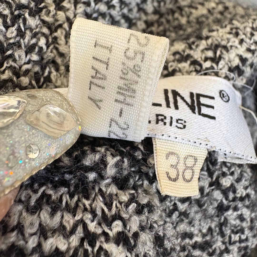 極美品*セリーヌ ニット ハイネック ミニワンピース チュニック ヘンリーボーン