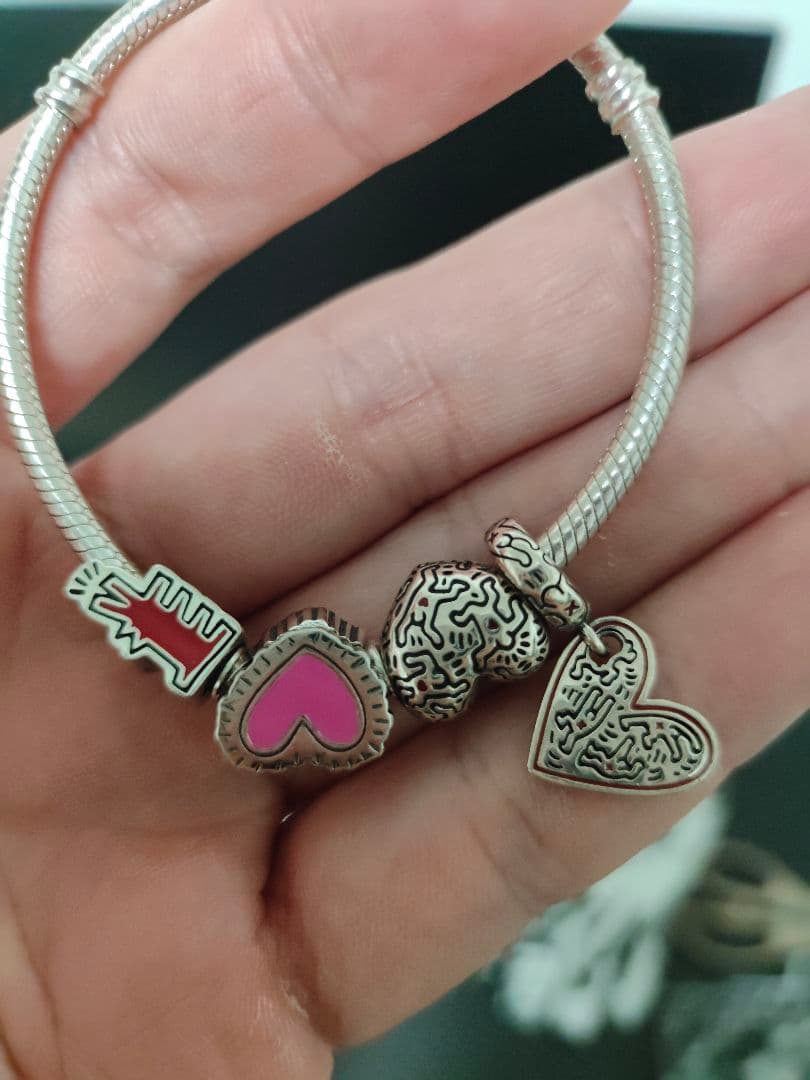 チョベリクロス手下Pandora シルバー ハートチャーム ブレスレット