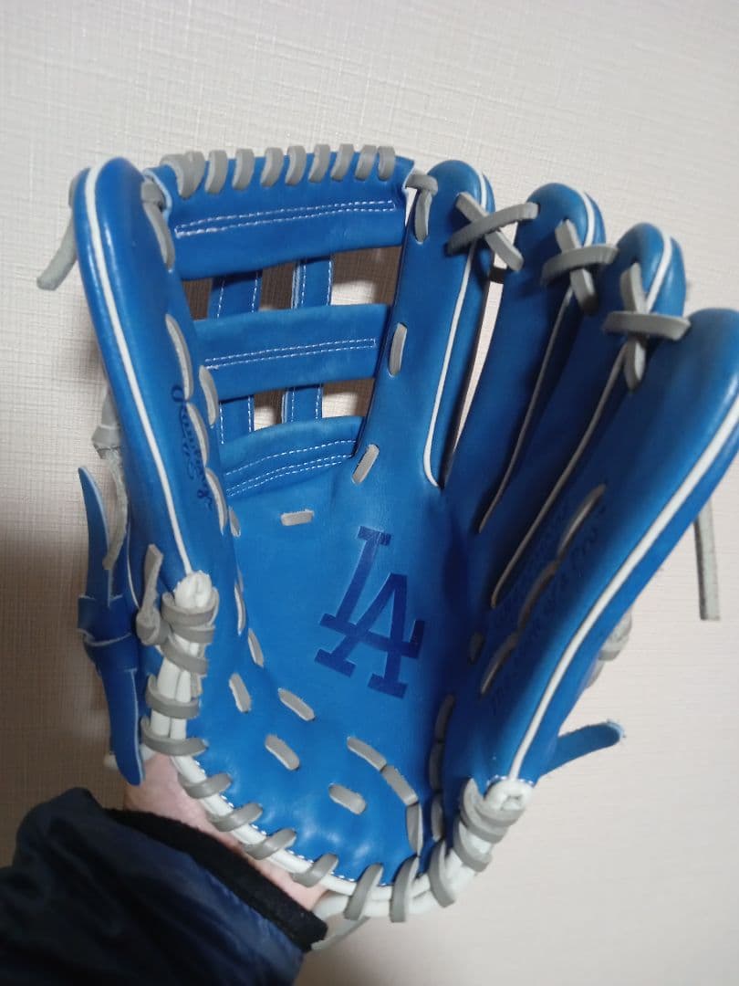 Rawlings 軟式グローブ 青 LAロゴ　大人用　内野用
