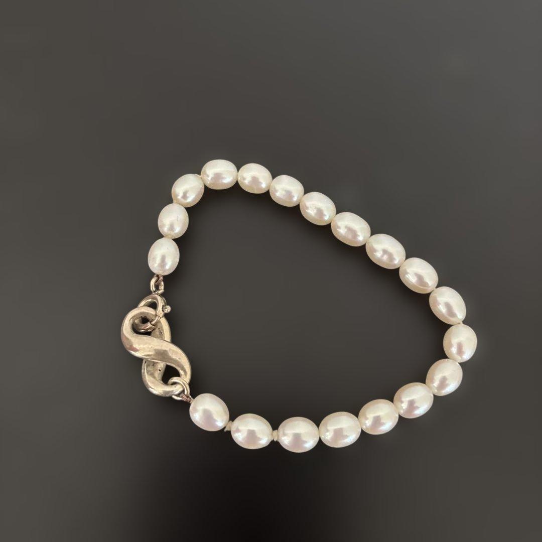 ティファニー 淡水パール インフィニティ 真珠 ブレスレット シルバー