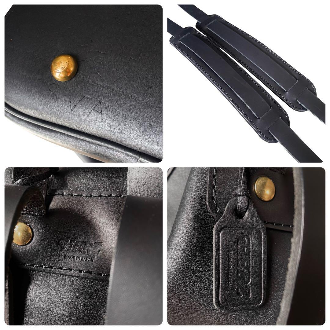 《未使用品》HERZ ヘルツ リュック 日本製 本革 レザー ブラック 黒系