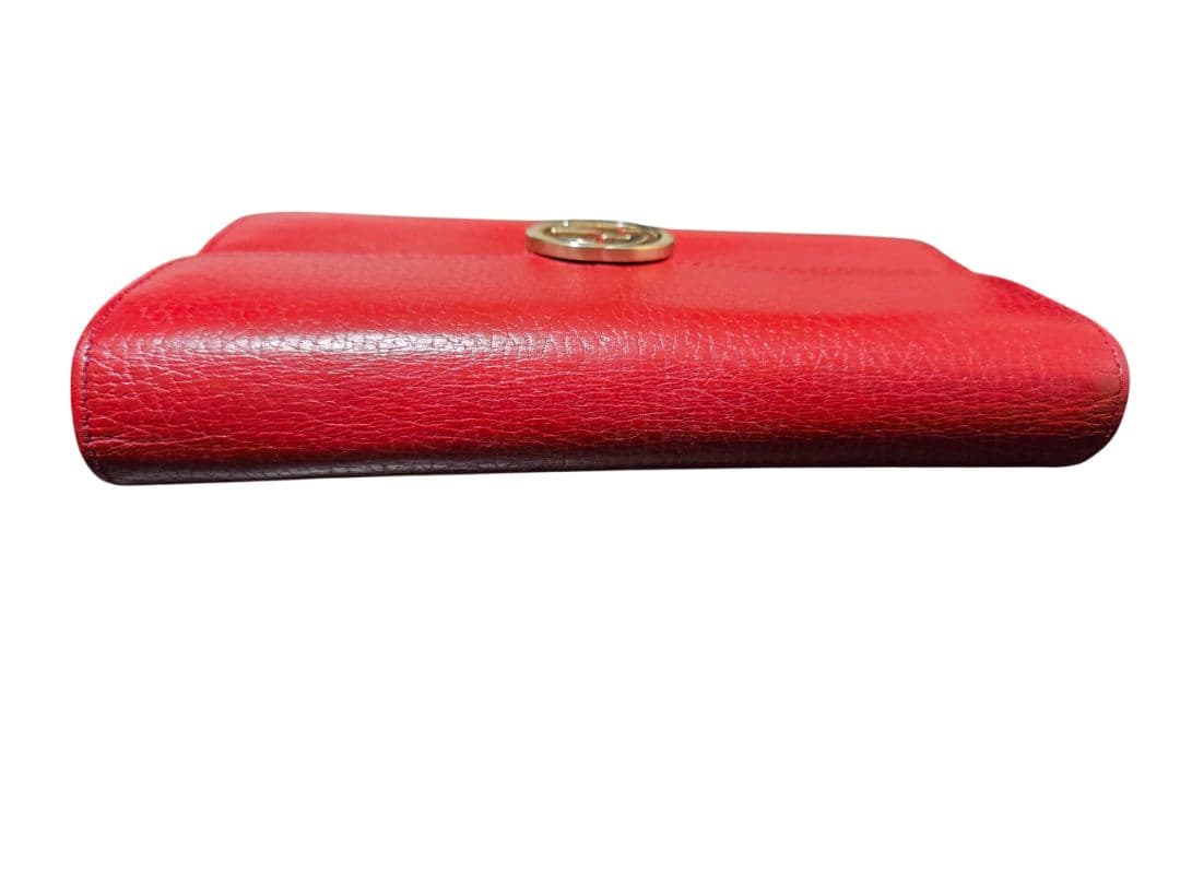GUCCI　615524　インターロッキング　長財布　レッド