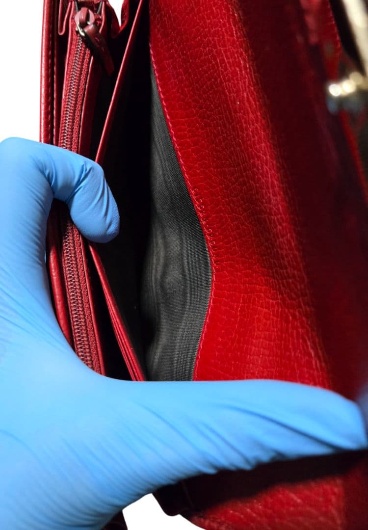 GUCCI　615524　インターロッキング　長財布　レッド