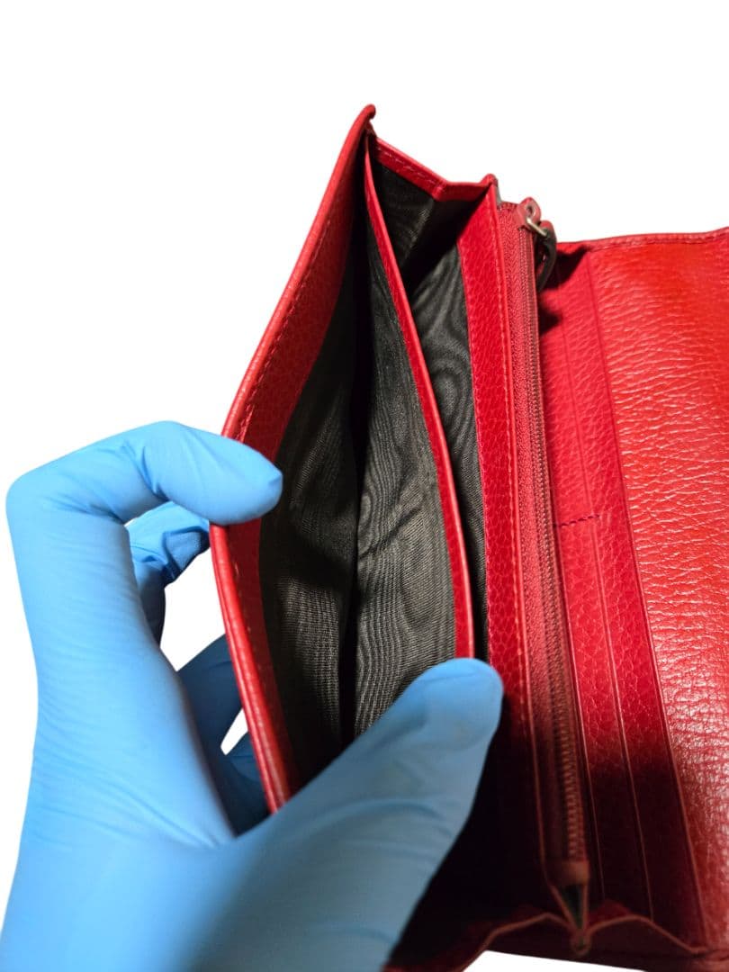 GUCCI　615524　インターロッキング　長財布　レッド