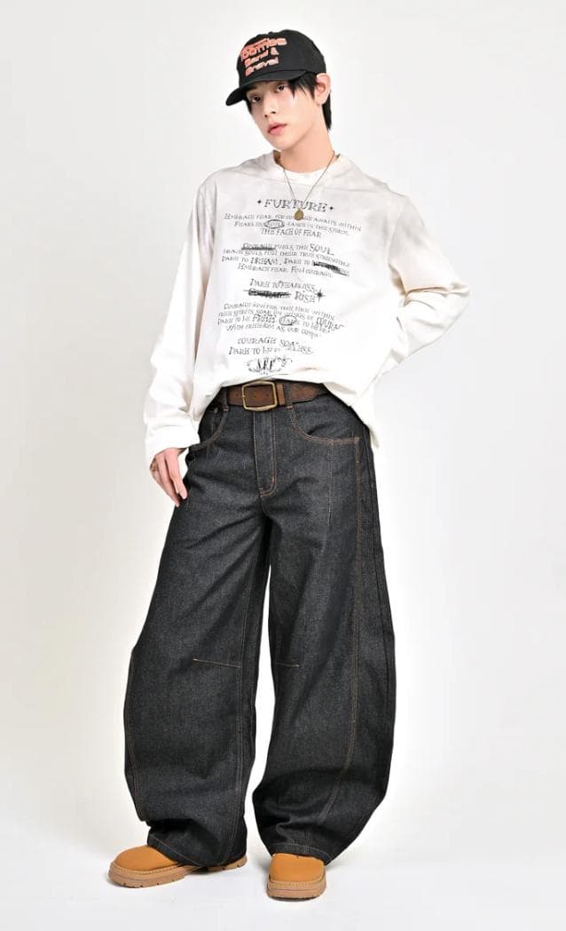 L2156 リジットバルーンデニム L（black） 地底人ONLINE