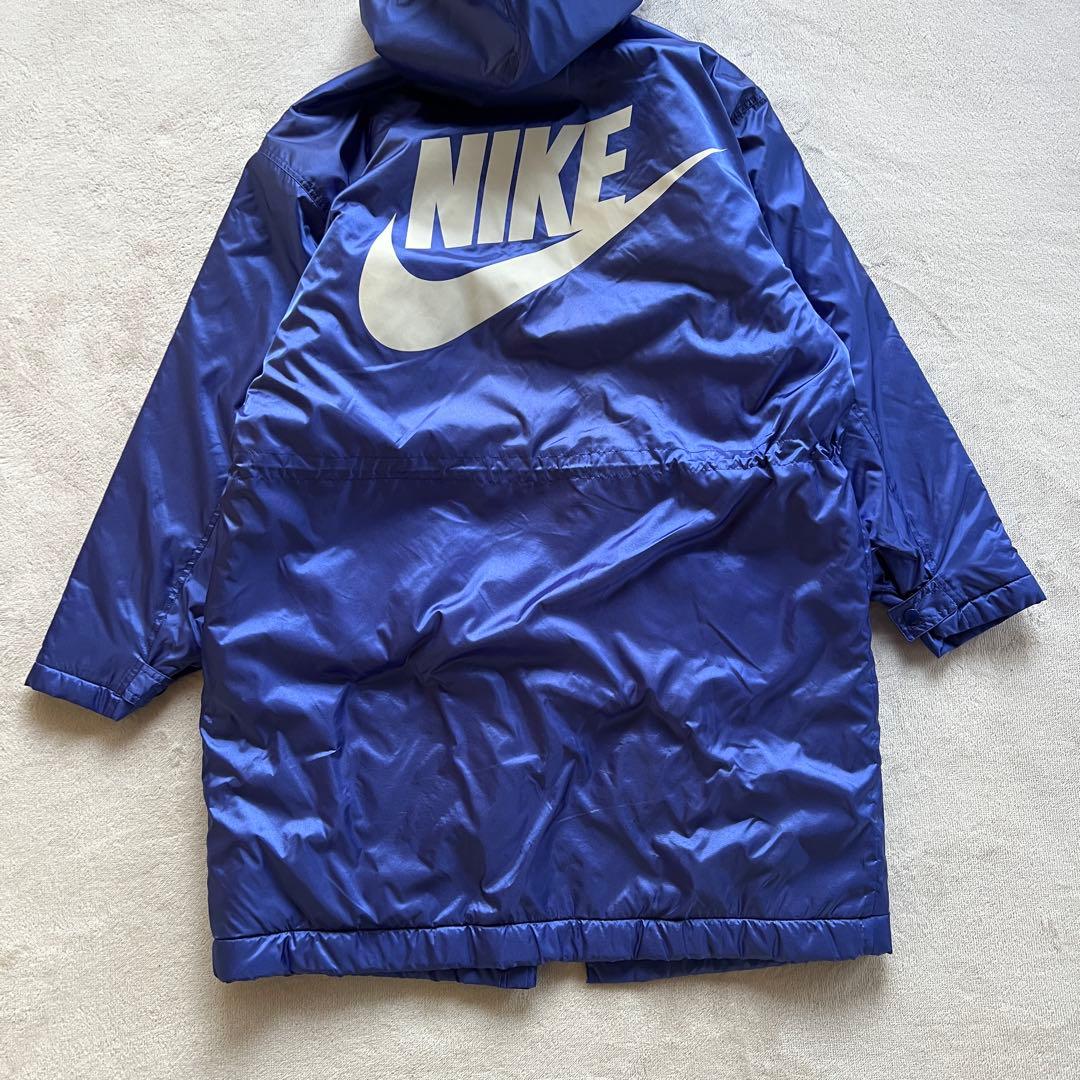 NIKE ナイキ L ベンチコート 青ブルー 裏ボア y2k old 90s