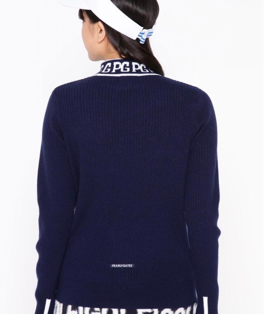 【新品】パーリーゲイツ ウール＆カシミヤ ニットプルオーバー ネイビー サイズ２