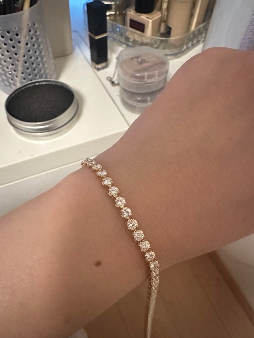 高品質天然ダイヤモンドブレスレット　K18YG 4.40ct