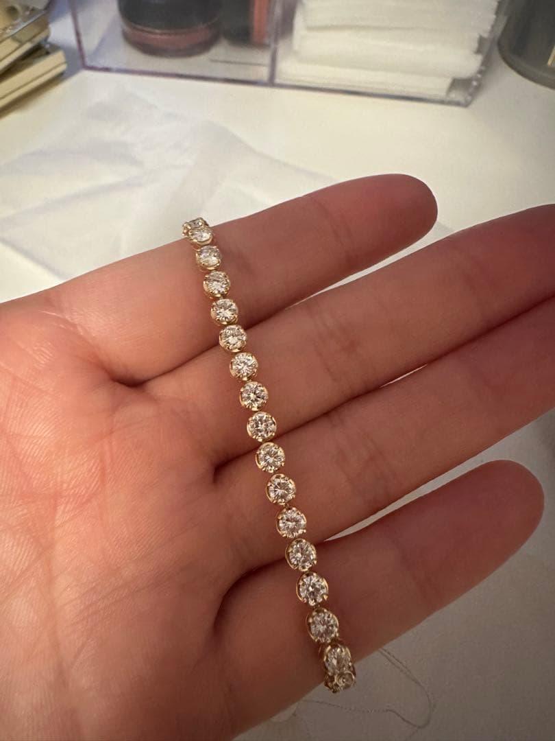 高品質天然ダイヤモンドブレスレット　K18YG 4.40ct