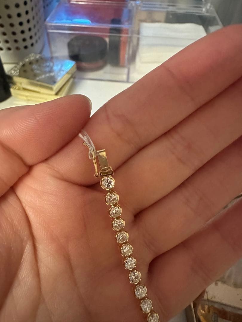 高品質天然ダイヤモンドブレスレット　K18YG 4.40ct