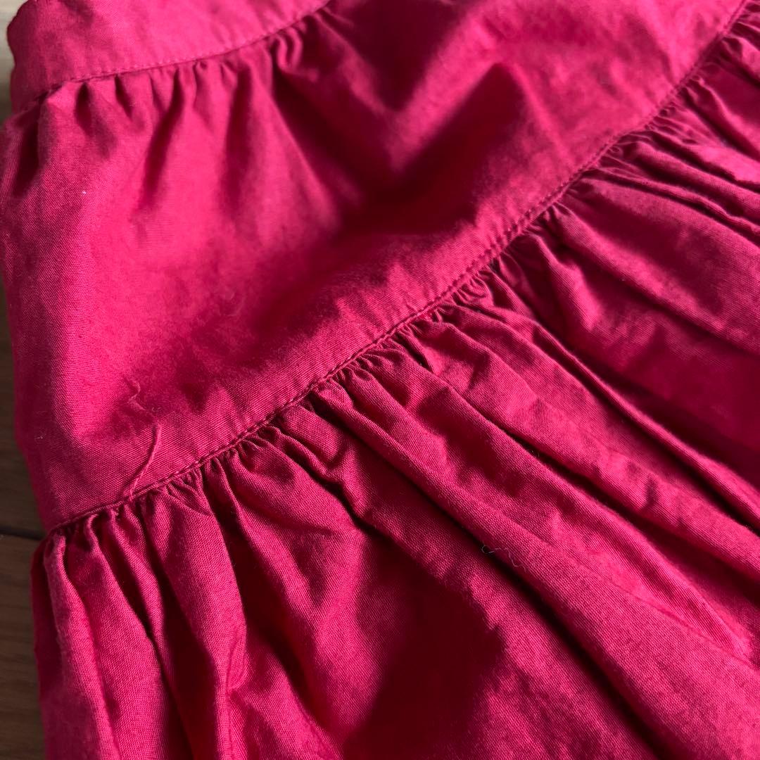 PINK HOUSE 裾フリルロングスカート ピコフリル ロングスカート レッド