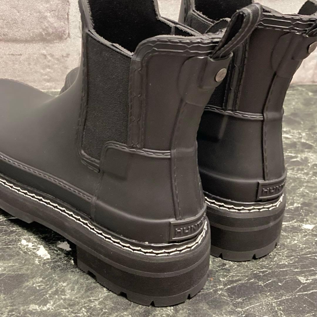 ✨未使用級✨HUNTER リファインドステッチ チェルシーブーツ◇サイドゴア 黒