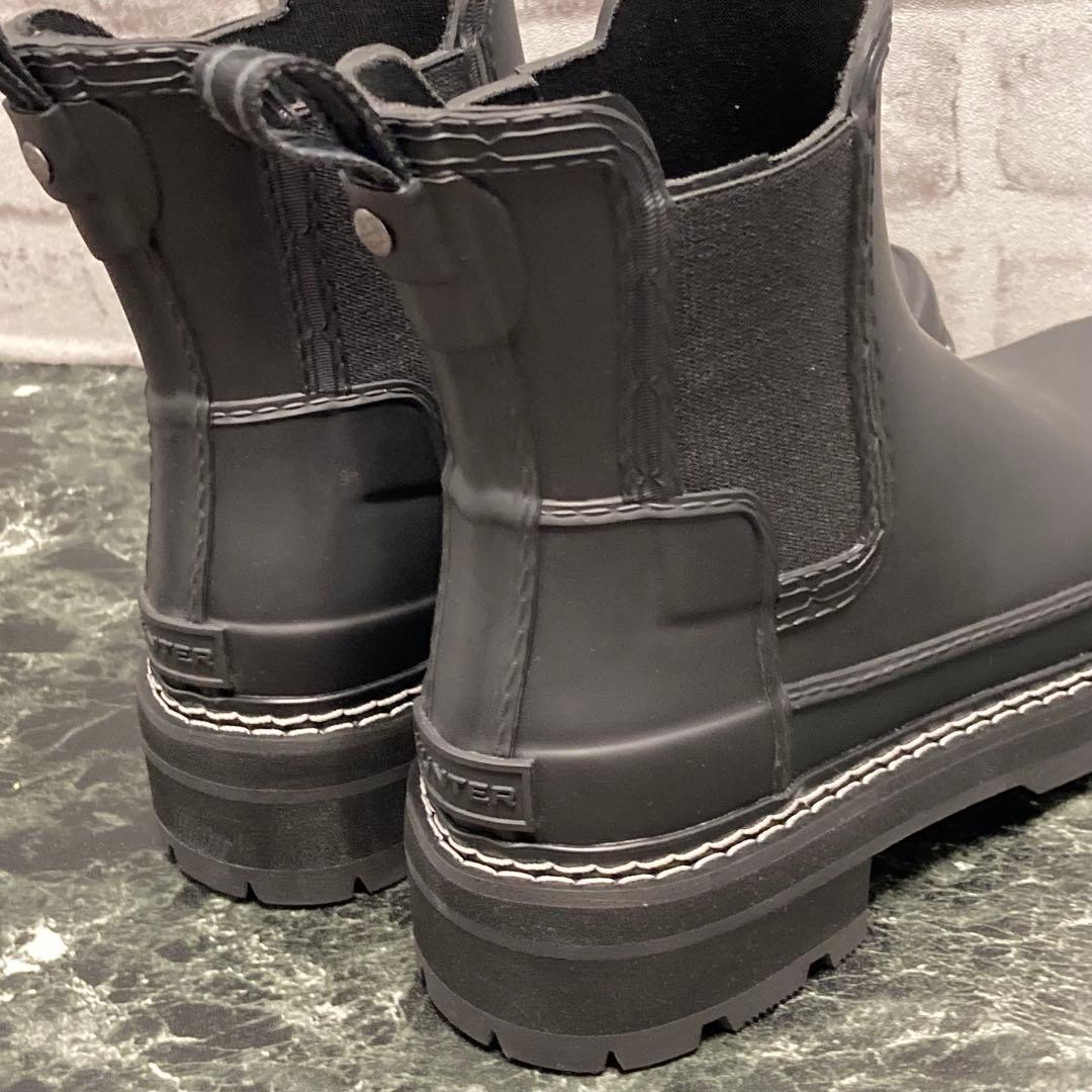 ✨未使用級✨HUNTER リファインドステッチ チェルシーブーツ◇サイドゴア 黒