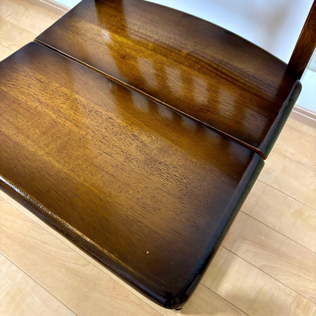 ナガノインテリア 天然木 椅子 ハートマーク ダイニングチェア 2脚セット