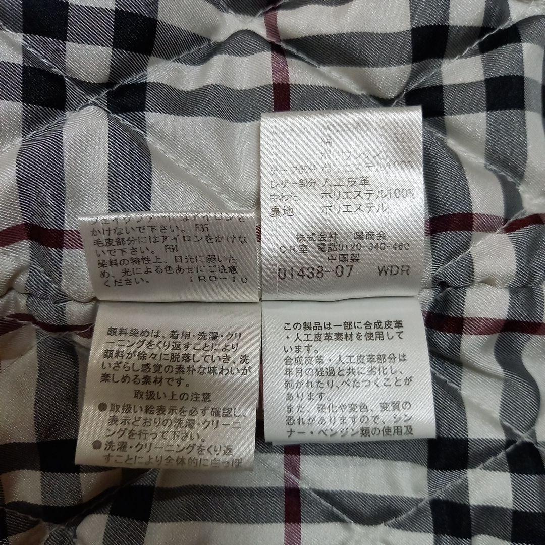 バーバリー　ブラックレーベル　リアルファー付き　モッズコート　サイズM