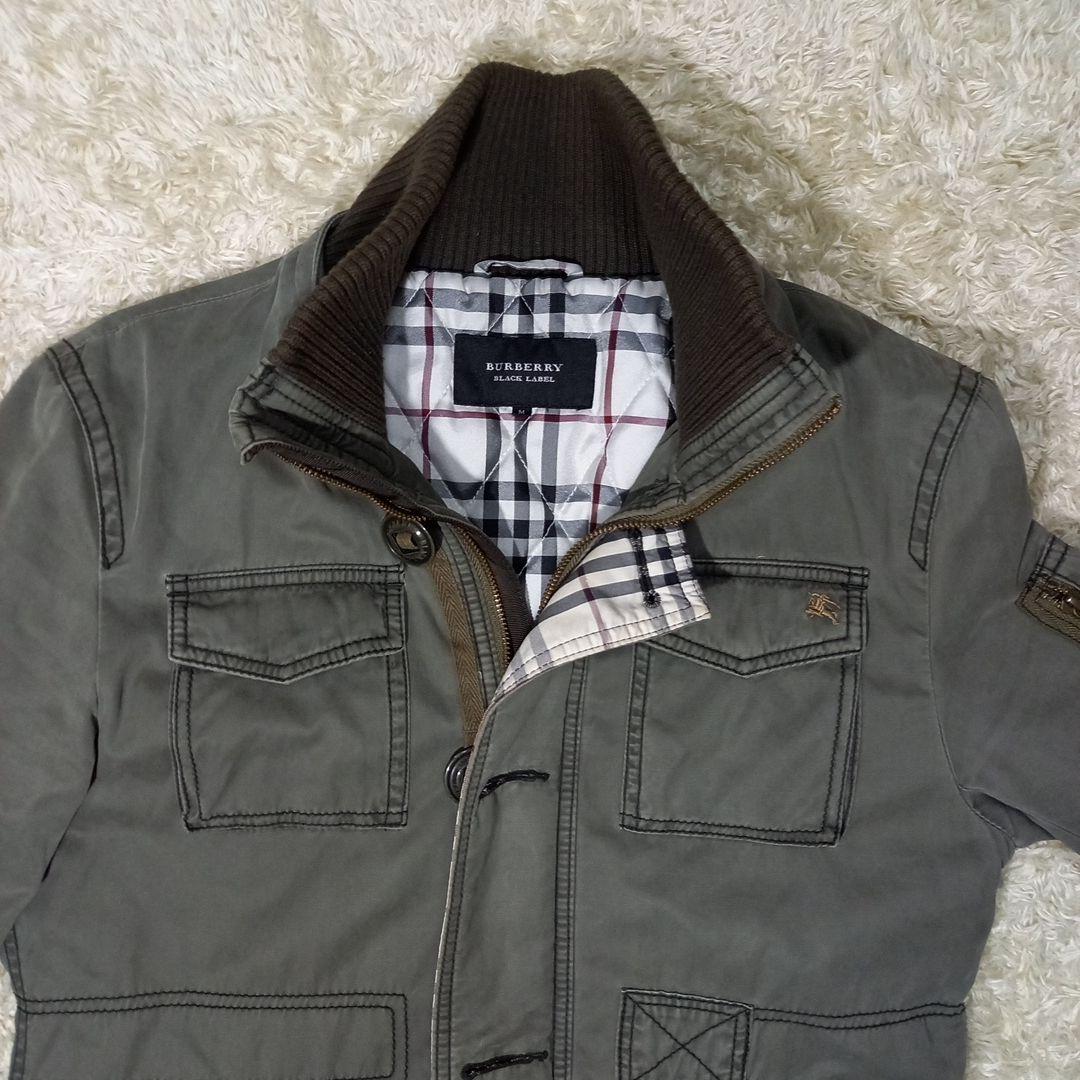 バーバリー　ブラックレーベル　リアルファー付き　モッズコート　サイズM