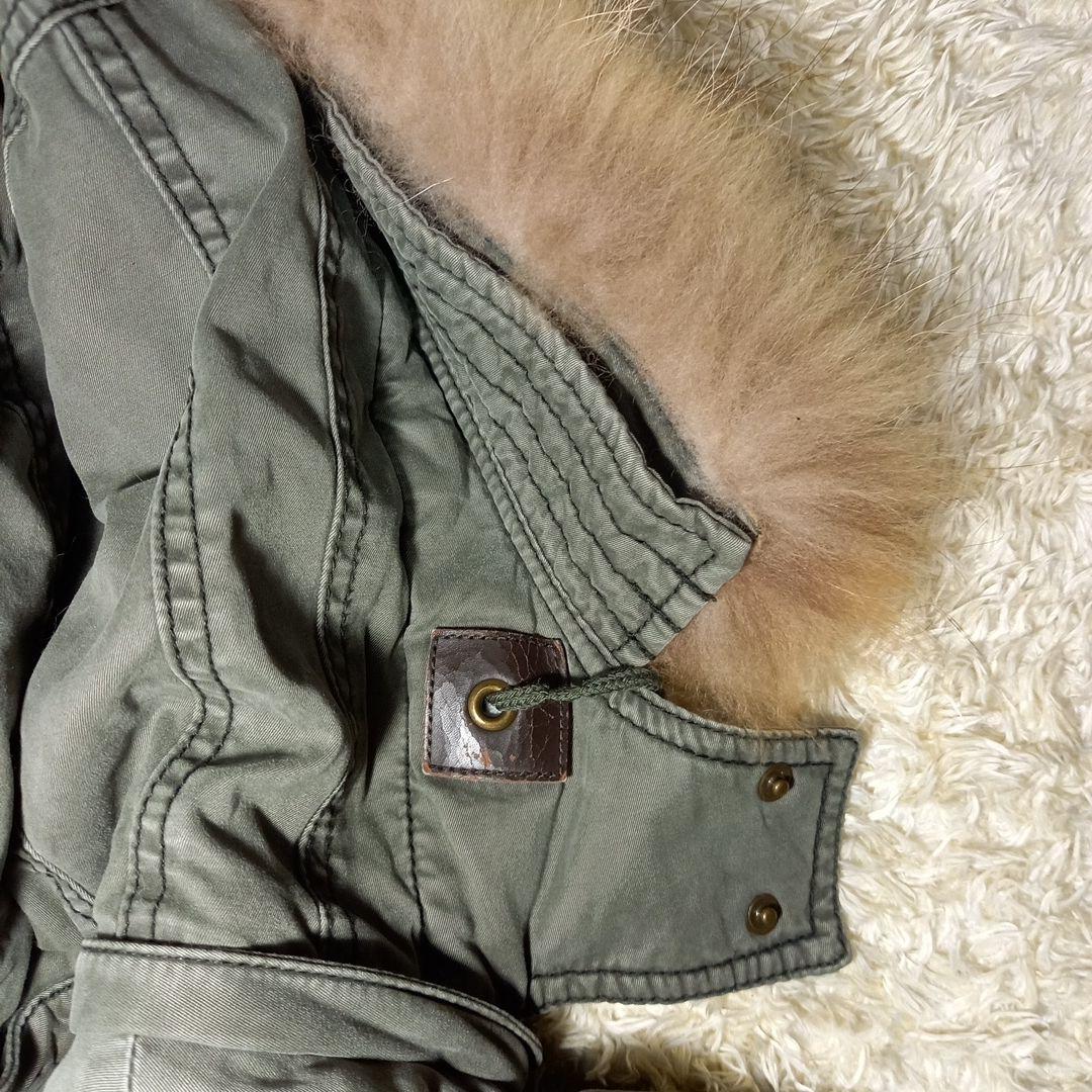 バーバリー　ブラックレーベル　リアルファー付き　モッズコート　サイズM