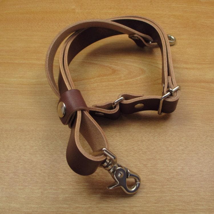 ブラウン＆レッド　６丁差し　革ベルト付　本革シザーケース　SCL-100/CBA