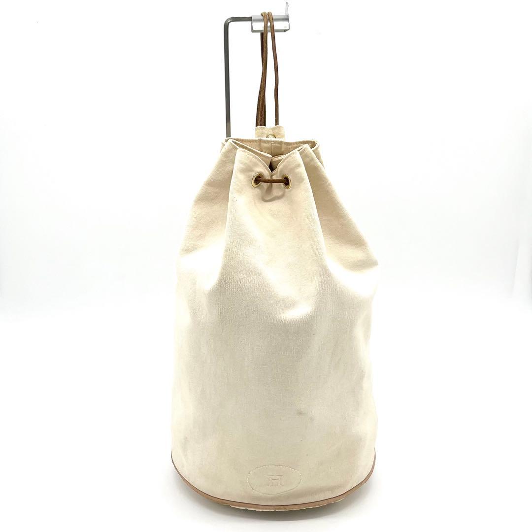 HERMESエルメス ポロションミミルGM巾着ショルダーバッグ アイボリー 希少