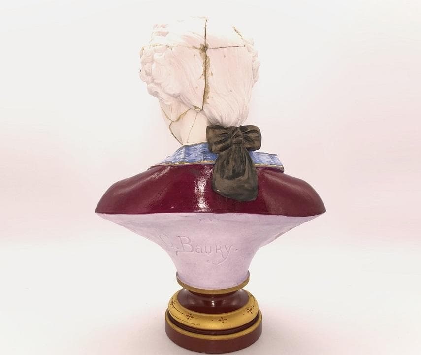 【 C.BauRy制作 】　セラミック貴族胸像　19世紀後期