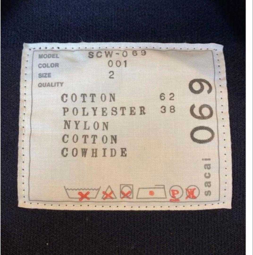 sacai スポンジスウェット ナイロン異素材ドッキングワンピース サカイ