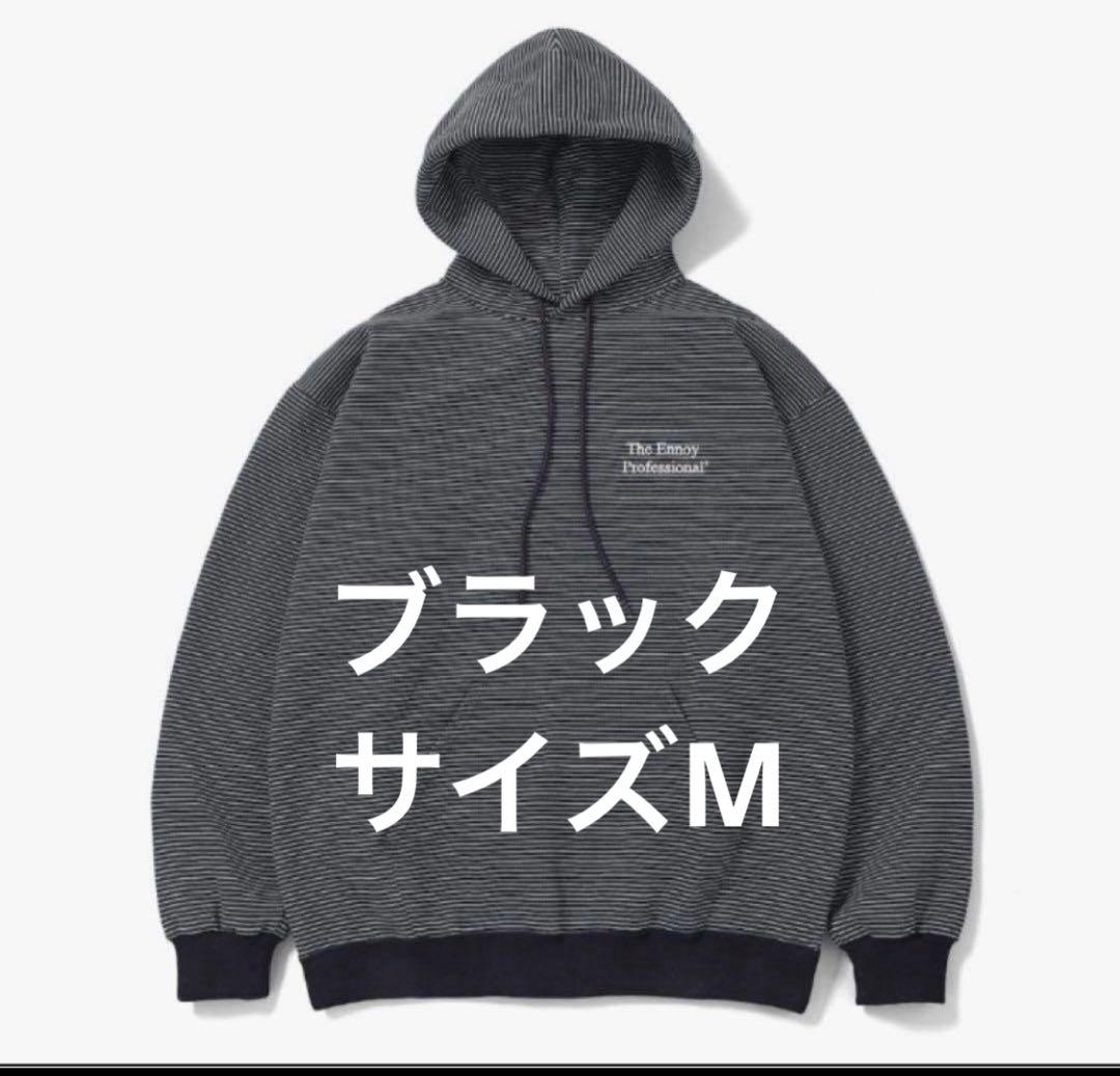 2025 ennoy BORDER HOODIE SWEAT (BLACK) M 送料 無料