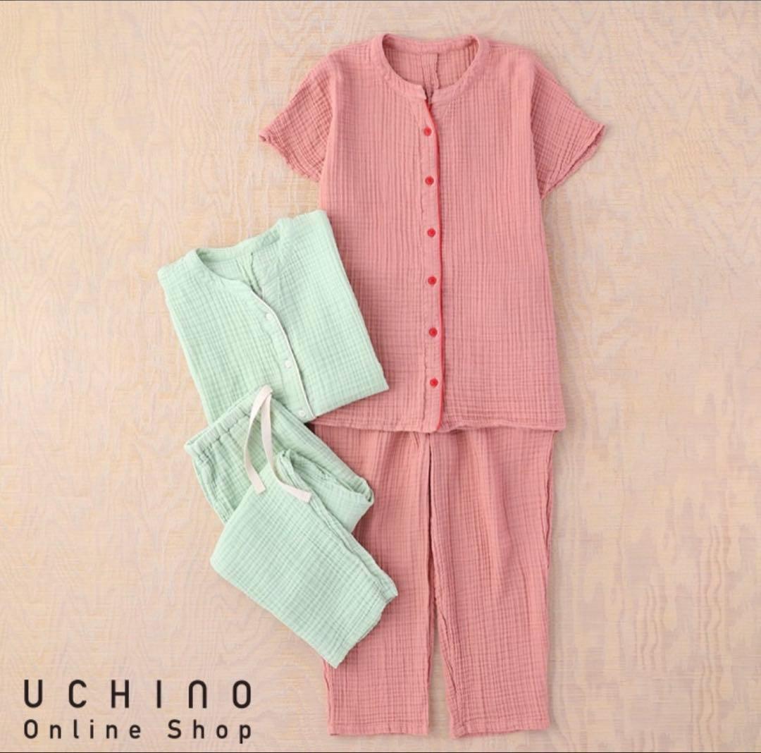 クレープガーゼ UCHINO カラー 半袖 レディース パジャマ