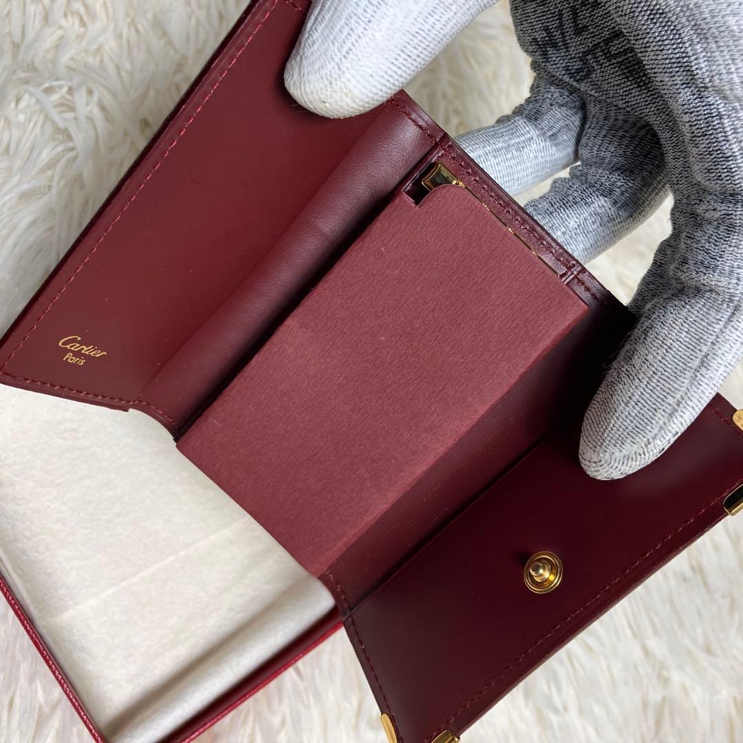 【未使用】 カルティエ キーケース マストライン ボルドー