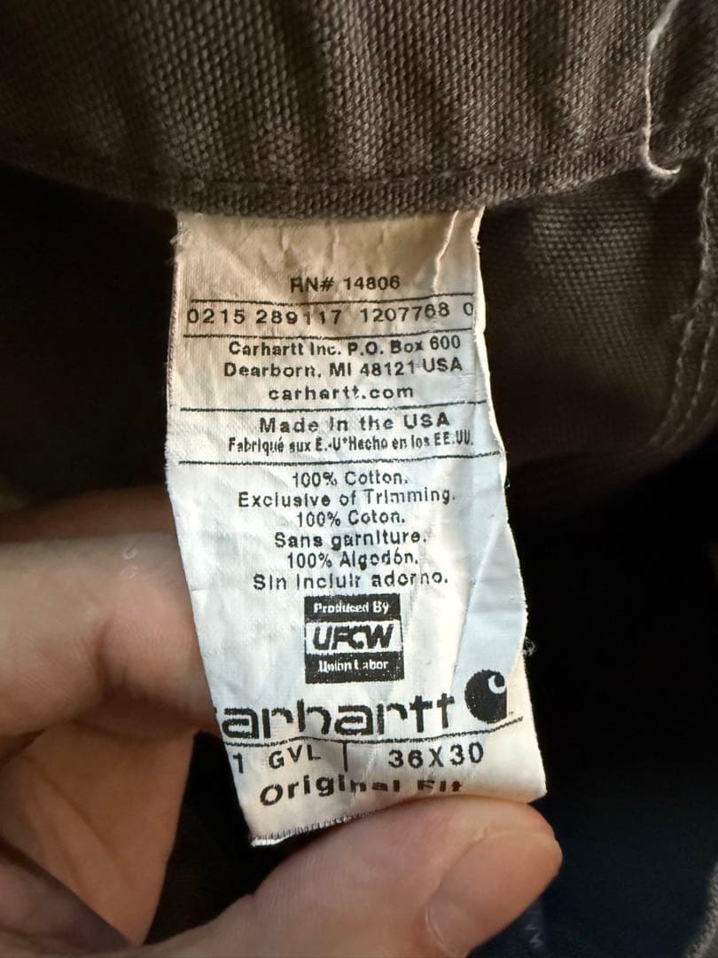 USA製 Carhartt ダブルニー グレー 36x30